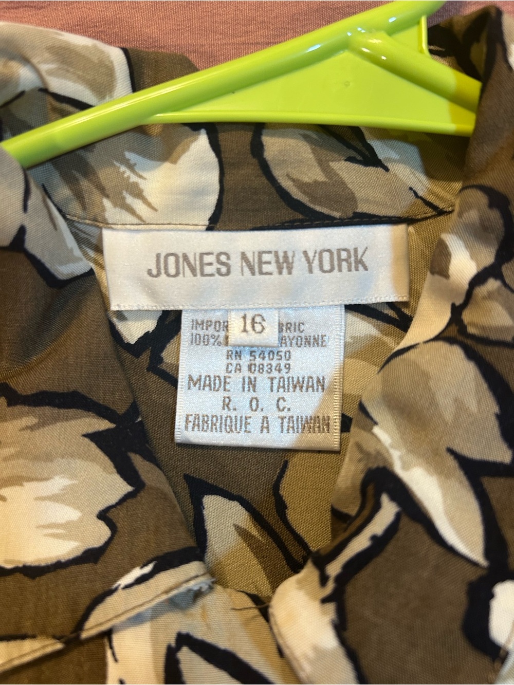 Jones New York Brown Short-Sleeve Floral Camp Shirt - Picture 4 of 5